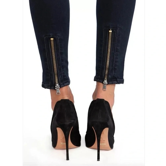 HUDSON CHIMERA  Super Skinny Jeans front/back zippers SZ 26 BLACK WILD Mid Rise - Picture 4 of 9